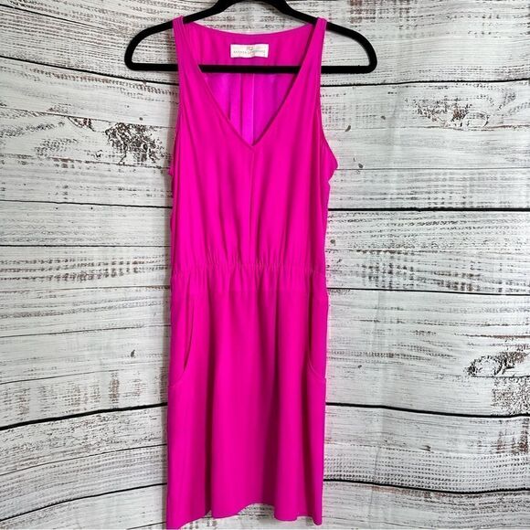 Amanda uprichard Dress Womens Size Small Satin Hot  pink silk pullover mini - Picture 3 of 11